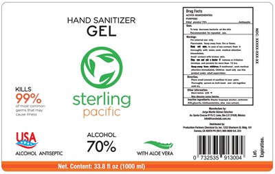 1000 mL Label (1000 mL  Hand Sanitizer Pacific)